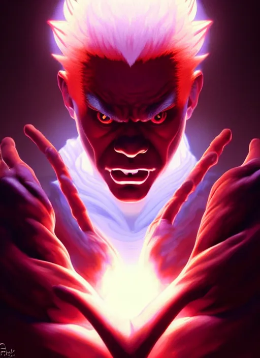 Prompt: symmetry!! portrait of akuma, street fighter, global illumination!! intricate, elegant, highly detailed, digital painting, artstation, concept art, smooth, sharp focus, illustration, art by artgerm and greg rutkowski and alphonse mucha