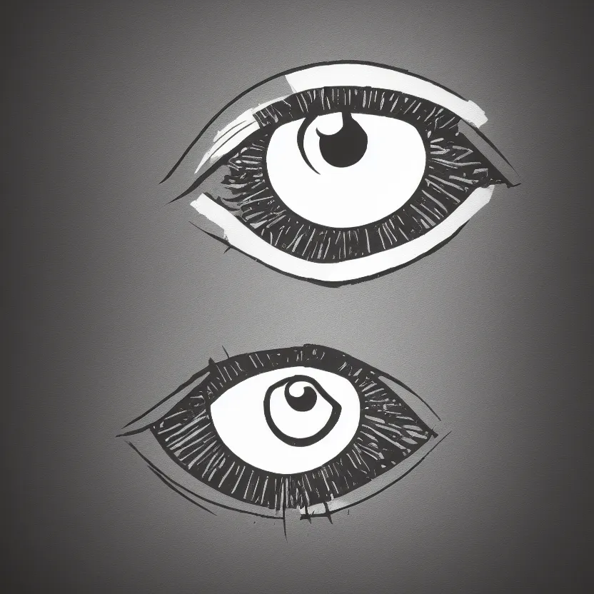 Image similar to cybernetic eye, simplistic drawn business logo