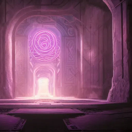 Image similar to a ultradetailed beautiful concept art of a vision of the unconscious maze, a place existing inside the collective unconscious, filled with dreams and hope of humanity, dramatic lighting, dynamic lighting, cinematic lighting, purple color scheme, concept art, high resolution 4 k, by greg rutkowski, charlie bowater and artgeem