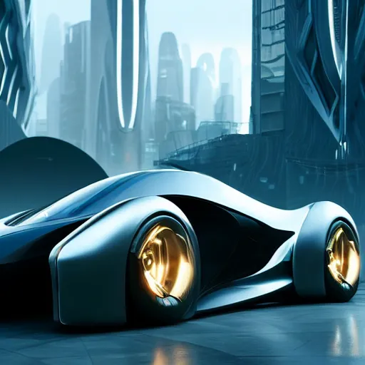 Image similar to car : motherboard forms in the style of zaha hadid architecture sci-fi futuristic setting ultra realistic photography, keyshot render, octane render, unreal engine 5 render , high oiled liquid glossy specularity reflections, ultra detailed, golden hour 4k, 8k, 16k in the style ofblade runner 2049 Cyberpunk 2077 ghost in the shell thor 2 marvel film : tilt shift: sharp focus