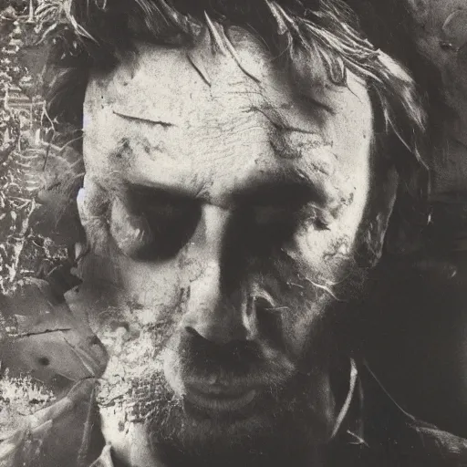 Image similar to Thom Yorke, a man with a beard and a black jacket, a portrait by John E. Berninger, dribble, neo-expressionism, uhd image, studio portrait, 1990s