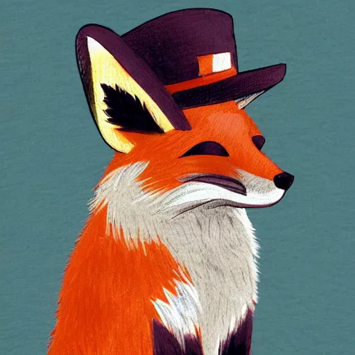 Prompt: A Fox with a mafia hat