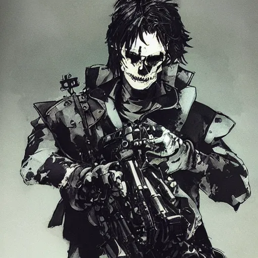 Image similar to 💀💣🎻 girl, yoji shinkawa