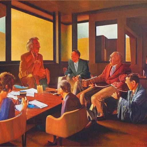 Prompt: oil painting a scene of a meeting with a dmt entity, charles abel corwin, frank lloyd wright, highly detailed, hyper realism, sharp focus, detailed faces