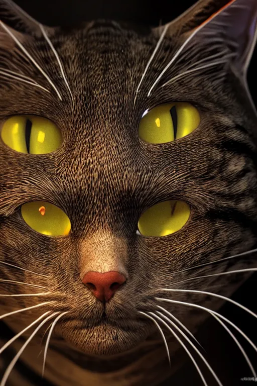 Image similar to perfectly - centered coiled cat portrait, slimy pus oozing specular, unreal engine 5, photorealism, hd quality, 8 k resolution, cinema 4 d, hdr dramatic cinematic lighting