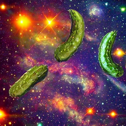 Image similar to the universe is pickles, realm of space, euphoria, grandiose, highly cinematic, stunning, the most beautiful sight