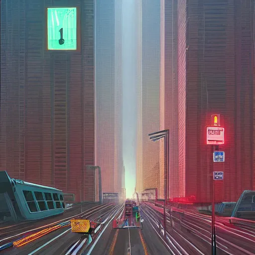 Image similar to avenida paulista by simon stalenhag