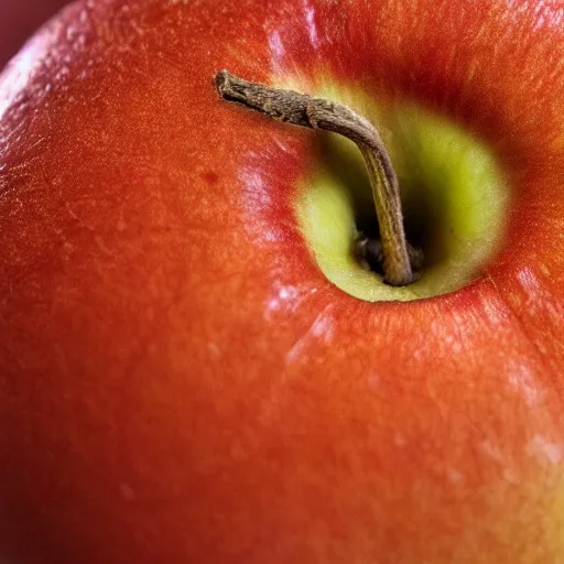 Image similar to an apple with the texture and color of leather, close up, award winning digital photography