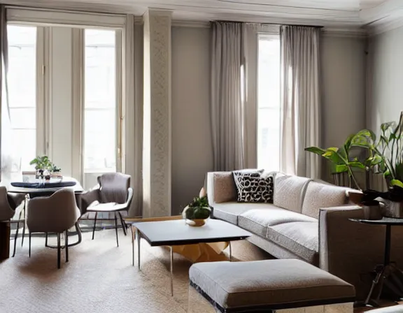 Image similar to apartment designed by nate berkus, muted neutral colors