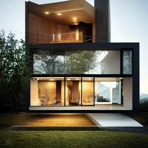 Prompt: translucence house a reflection of our life. a place where we can't hide our activities, dreams, and thoughts by jon 1 1 7 sp architect trending on behance