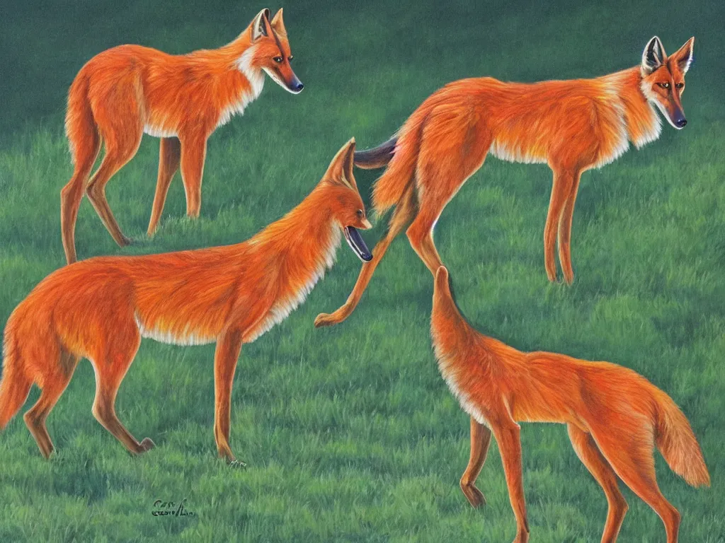 Image similar to Maned wolf. Painting by Georgia O'Keefe