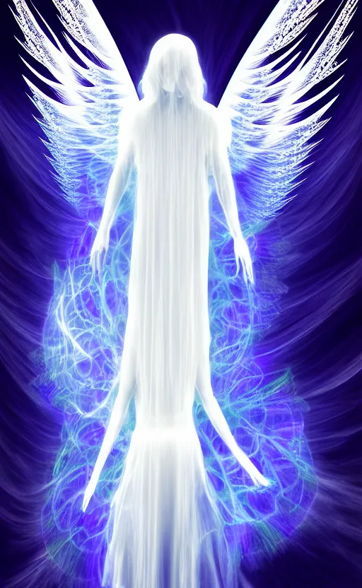 Image similar to Angel knight gothic girl made of Fractal flame,