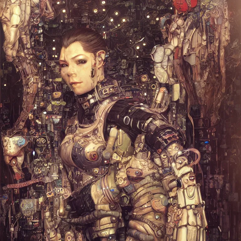 Image similar to portrait of a goblin, cyberpunk, Warhammer, highly detailed, artstation, illustration, art by Gustav Klimt and Range Murata and Ilya Kuvshinov and Sakimichan