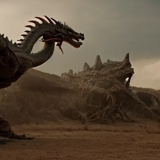 Image similar to cinematic still of westworld, evil dragon machine, highly detailed