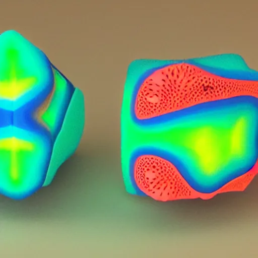 Image similar to reaction diffusion solid colors houdini 3 d printed