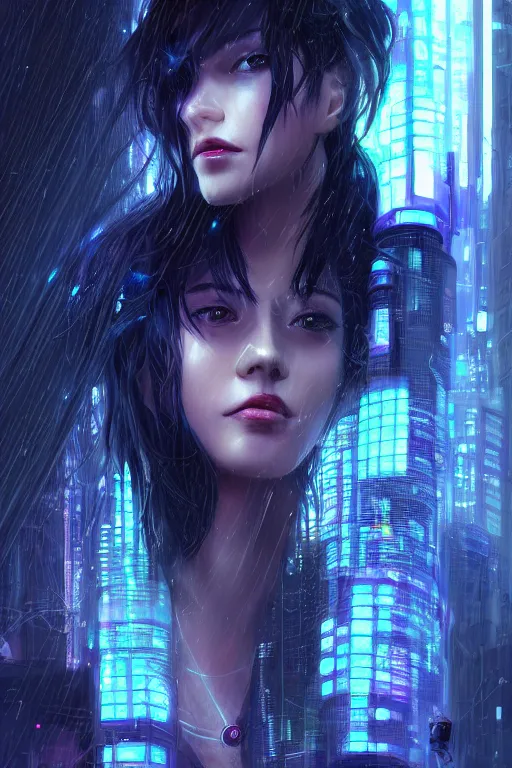 Image similar to portrait futuristic talented cyberpunk female Alchemist, in futuristic stormy heavy snowy thunder tokyo rooftop Enchantment cyberpunk night, ssci-fi, fantasy, intricate, very very beautiful, elegant, neon light, highly detailed, digital painting, artstation, concept art, soft light, hdri, smooth, sharp focus, illustration, art by tian zi and craig mullins and WLOP and alphonse mucha