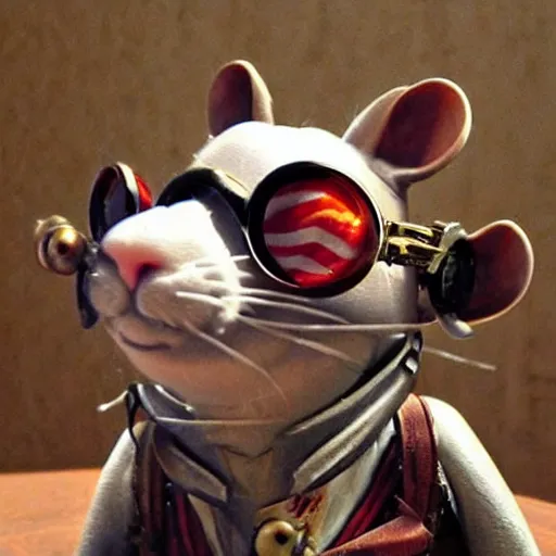 Image similar to a rat with steampunk googles, from One piece