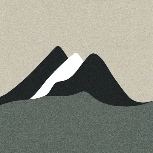 Prompt: “ minimal geometric vector illustration of mountains in the fog ”