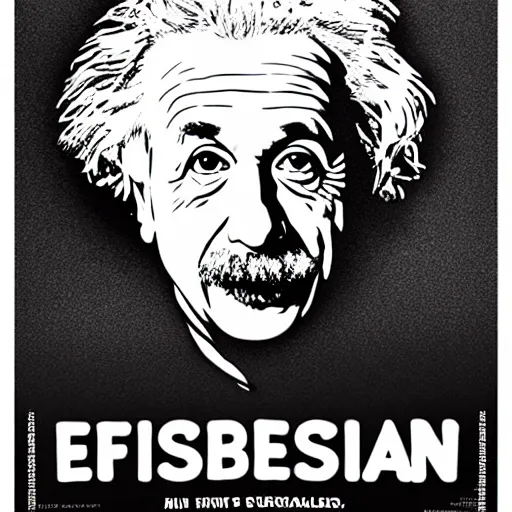 Prompt: einstein poster by shepard fairey