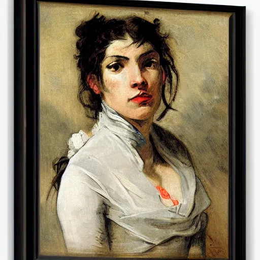 Image similar to portrait of a sci - fi woman, by eugene delacroix