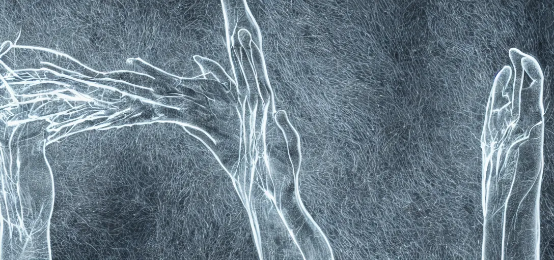 Image similar to Human with illuminated veins