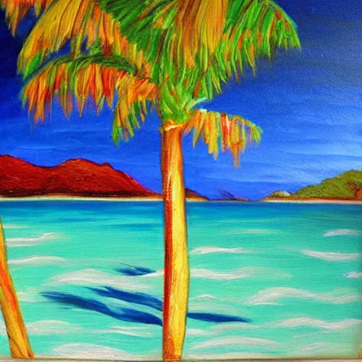 Image similar to framed painting of a beautiful tropical landscape