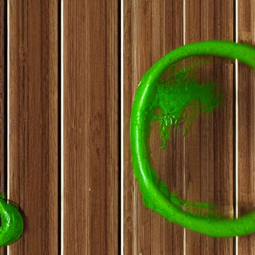 Image similar to wood cane with green slime on it, octane render