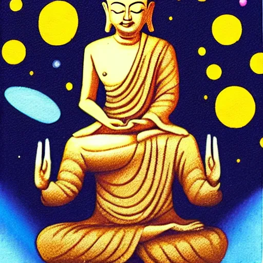 Image similar to buddha meditating in space