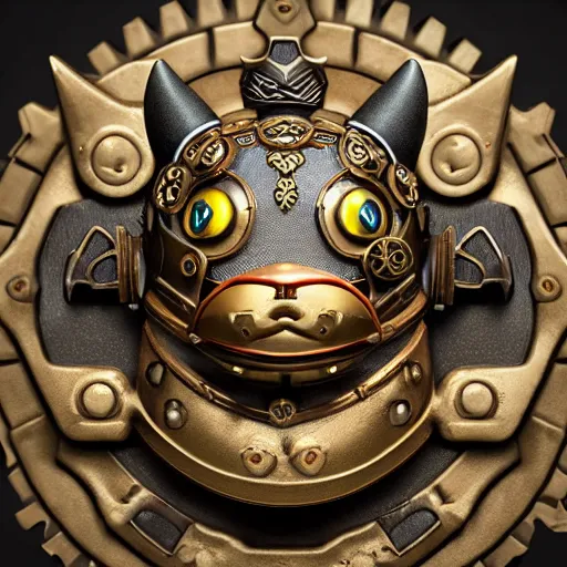 Prompt: A steampunk pikachu made from ornate engraved full plate armor and gears, macro shot by Justin Gerard, unreal engine, physically based rendering