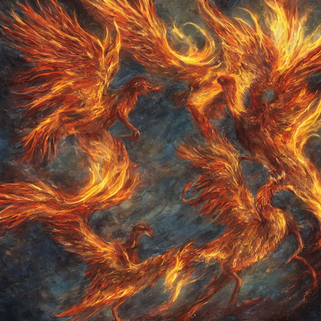 Prompt: A phoenix rising from the ashes