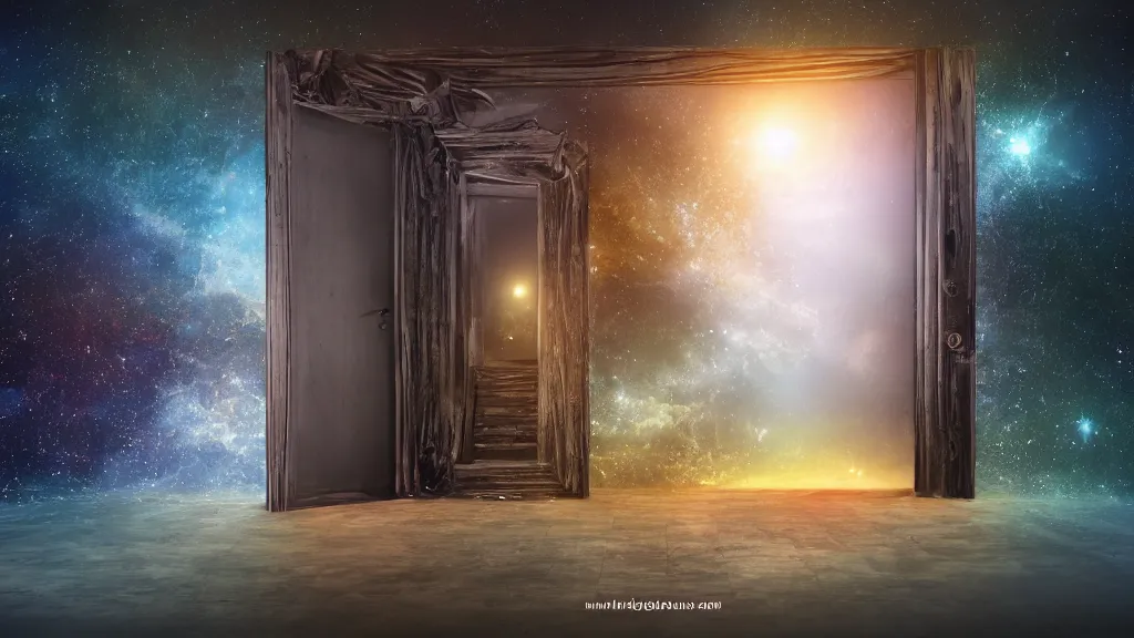 Image similar to through the open door into a new universe