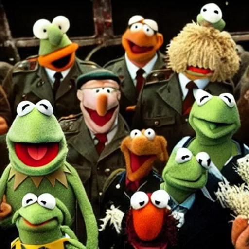 Image similar to the muppets in saving private ryan