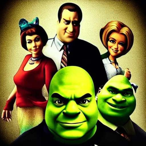 Image similar to “ the sopranos ” morphed with shrek 1 0 2 4 x 1 0 2 4