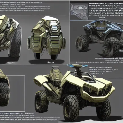 Image similar to concept art blueprint halo new atv vehicles