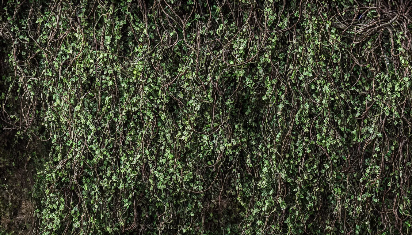 Image similar to tangled vines, highly detailed, dramatic lighting, organic, plants