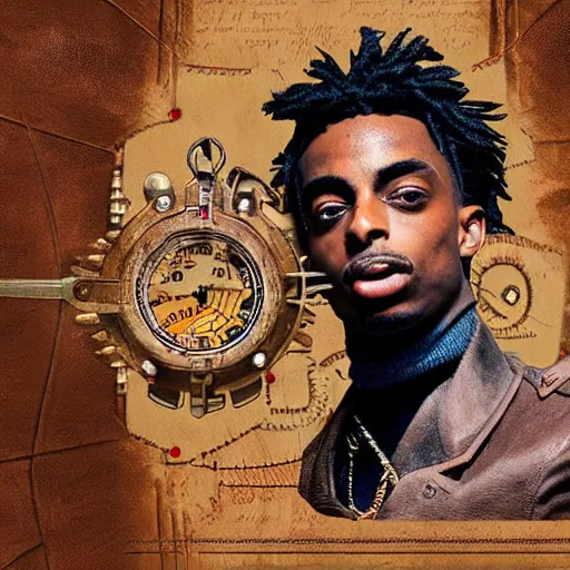 Image similar to playboi carti in steampunk style digital art 4 k the detailed super realistic