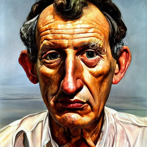 Prompt: high quality high detail painting by lucian freud, hd, portrait of gustavo fringe