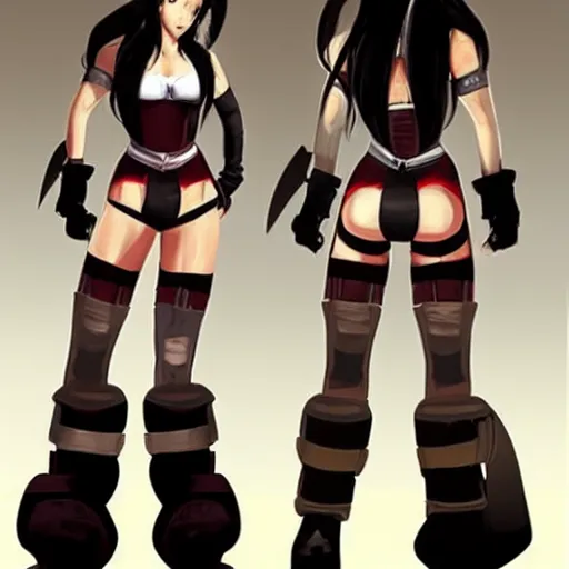 Image similar to concept art of head and shoulders cosplay of tifa lockhart, trending on artstartion