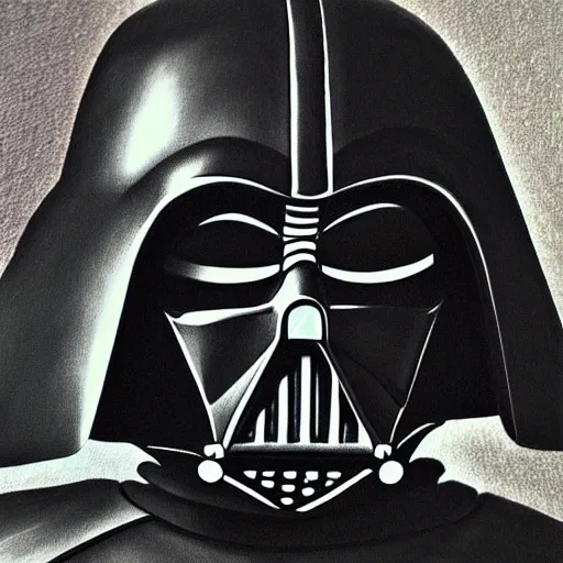 Image similar to darth vader drawn by a child, realistic, high detail,