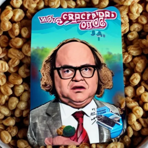 Image similar to frank reynolds on a cereal box