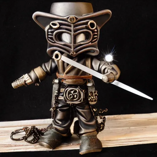 Image similar to steampunk ninja with laser katana