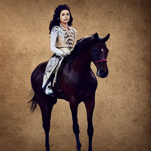 Prompt: queen under horse