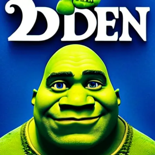 Image similar to joe biden as shrek, 4 k, movie poster, cinematic