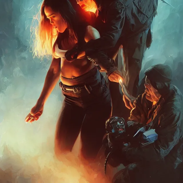 Image similar to the thing jessica alba john carpenter by stanley artgerm lau, wlop, rossdraws, frank frazetta, andrei riabovitchev, marc simonetti