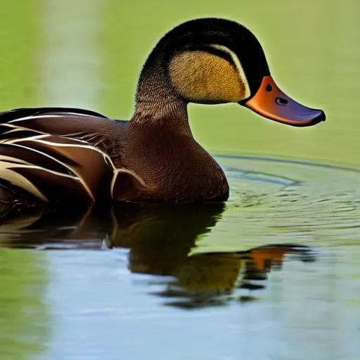 Image similar to a duck with the face of a human