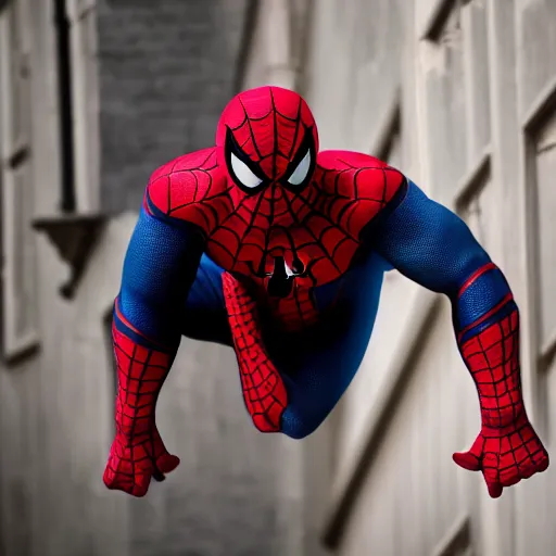 Prompt: overweight spider - man, photograph, 8 k