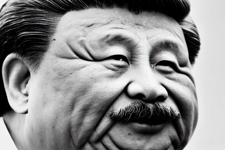 Prompt: xi jinping with mustache and beard closeup