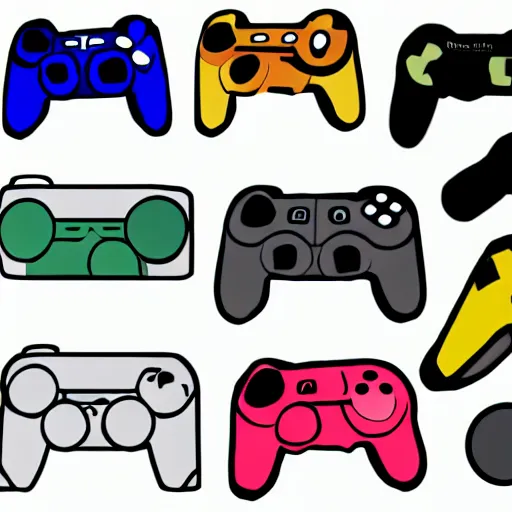 Image similar to logo for a gaming company, gamepad, clean, white background, icon