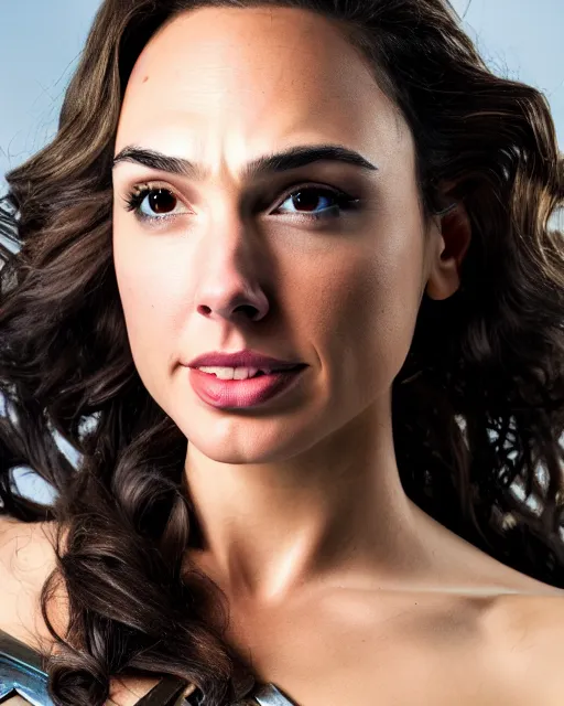 headshot of beautiful actress gal gadot as wonder