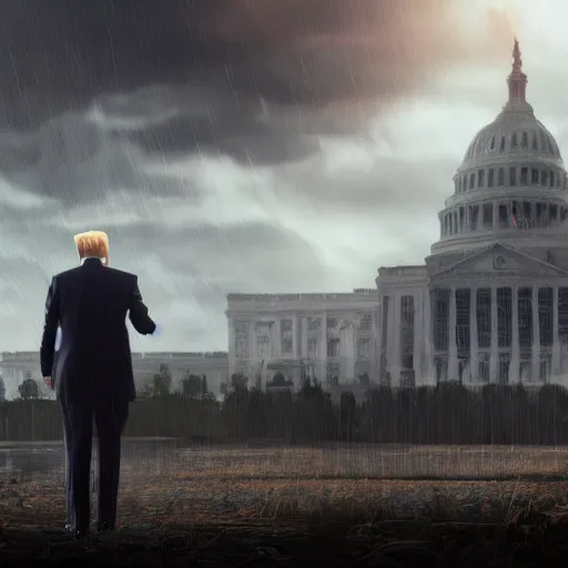 Image similar to donald trump, dramatic lighting, cinematic, establishing shot, extremely high detail, foto realistic, cinematic lighting, post processed, concept art, high details, cinematic, 8k resolution, beautiful detailed, photorealistic, digital painting, artstation, concept art, smooth, sharp focus, artstation trending, octane render, unreal engine